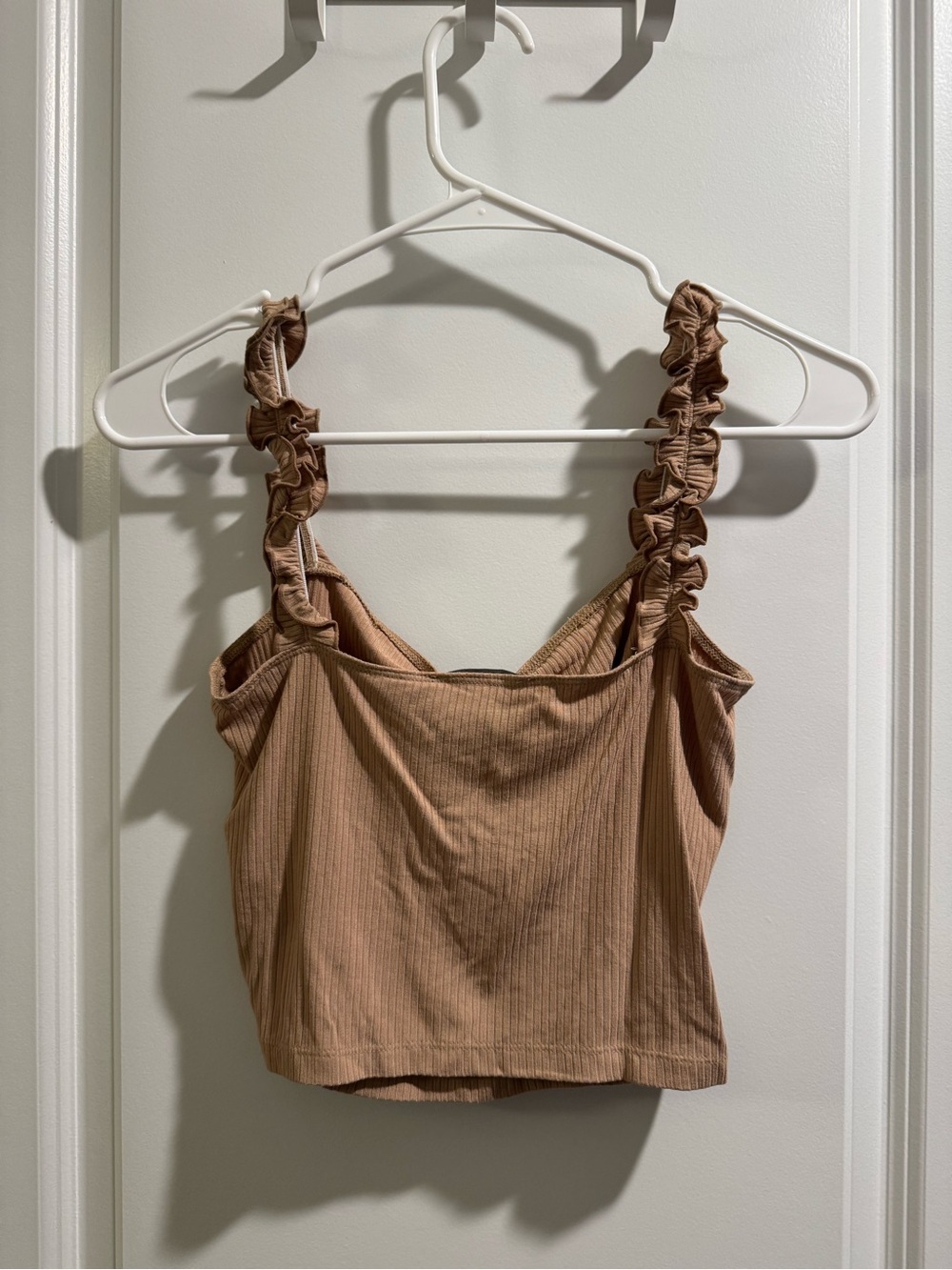 Forever 21 Tan Ruffle-Strap Ribbed Cami - Picture 2 of 2